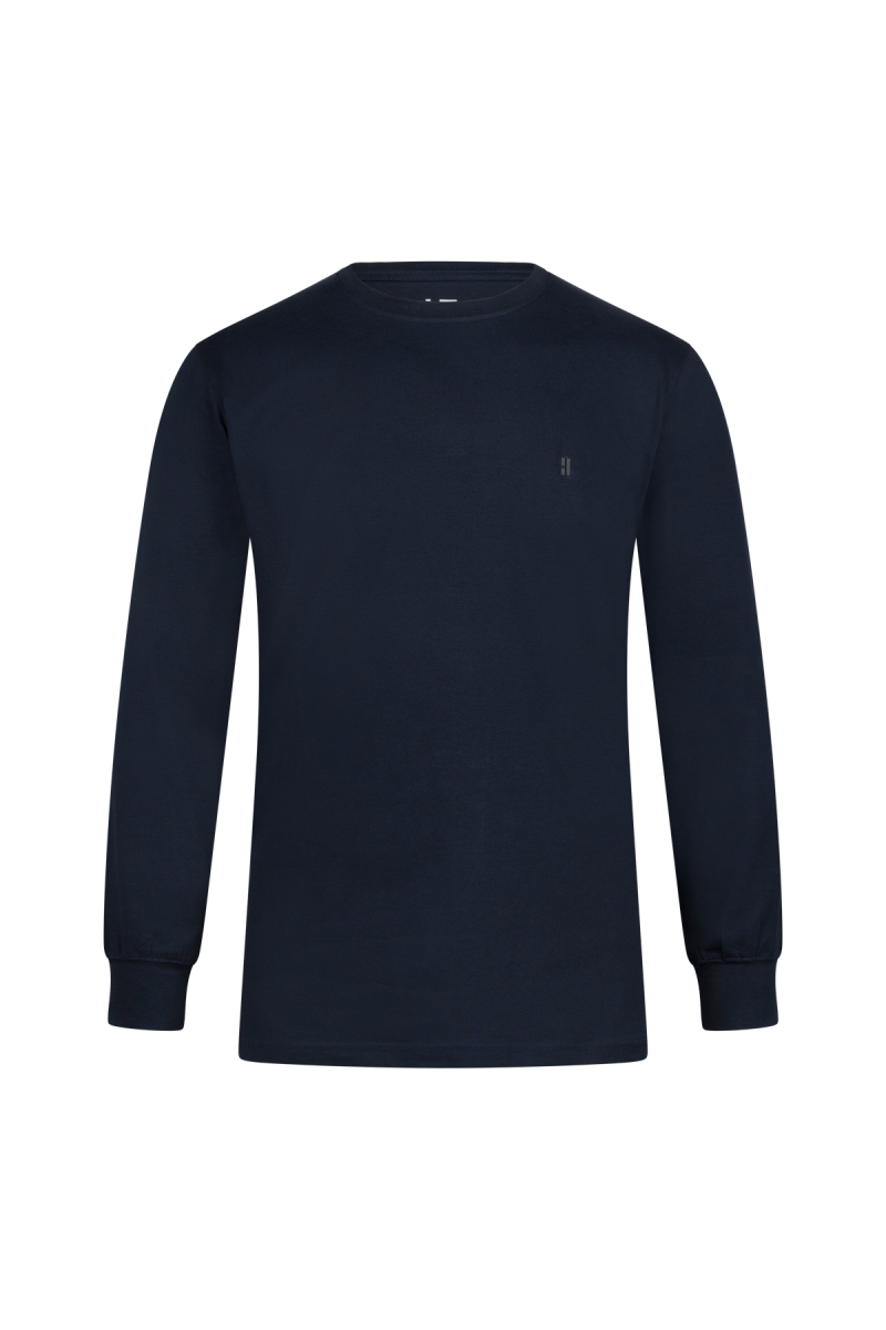 Lacivert Regular Fit Bisiklet Yaka Pamuklu Sweatshirt - HTML