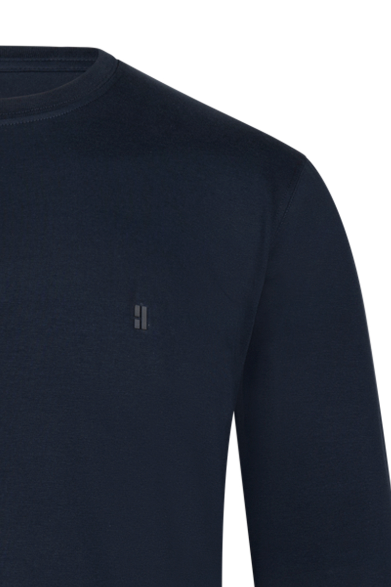 Lacivert Regular Fit Bisiklet Yaka Pamuklu Sweatshirt - HTML (1)