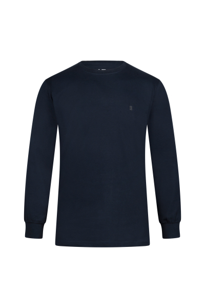 Lacivert Regular Fit Bisiklet Yaka Pamuklu Sweatshirt 