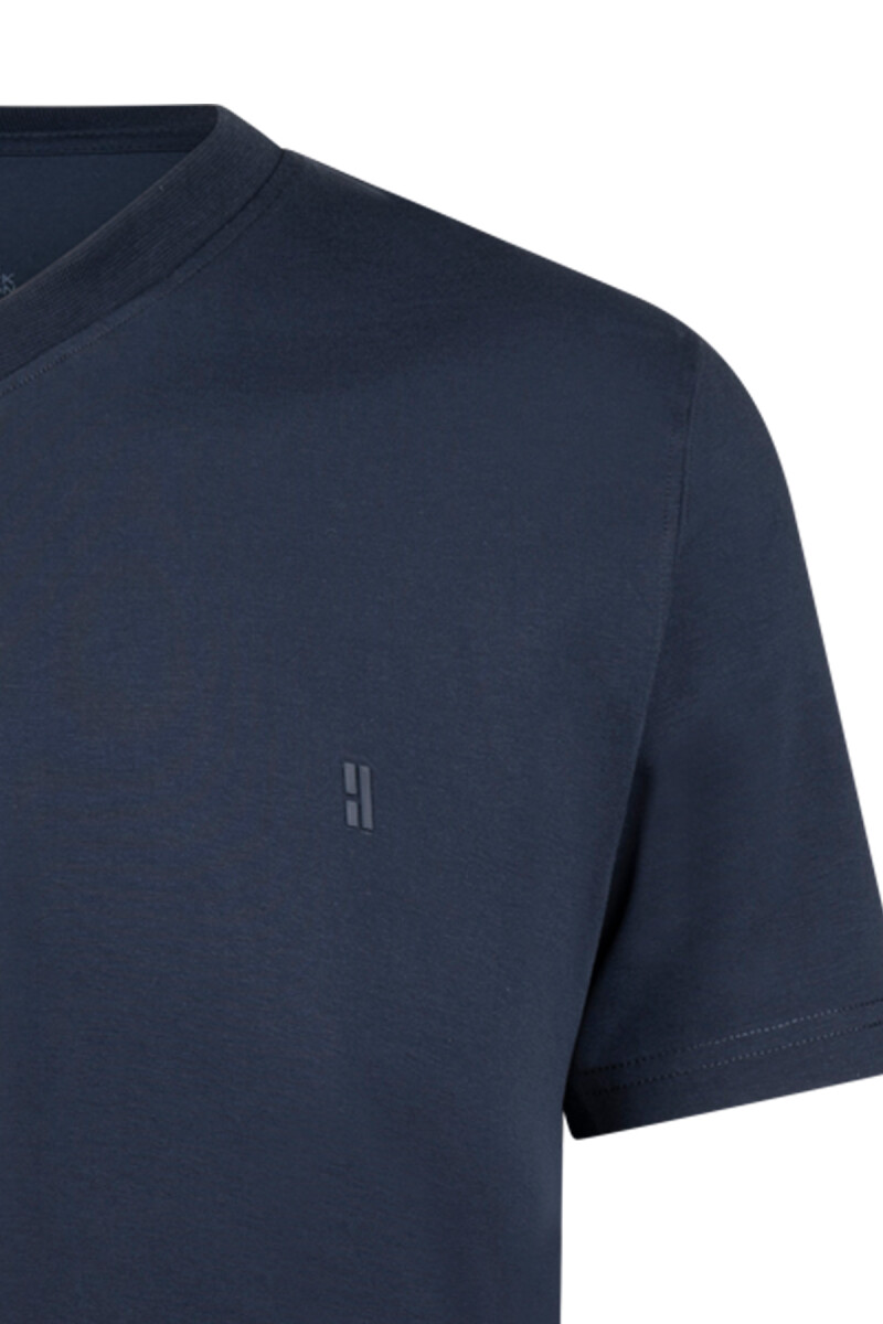 Lacivert Regular Fit Bisiklet Yaka Pamuklu Tişört - HTML (1)