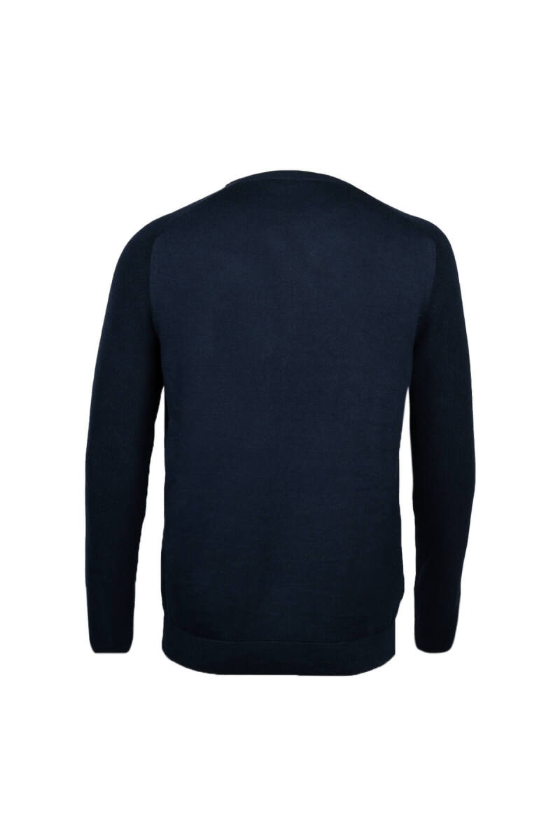 Lacivert Regular Fit Bisiklet Yaka Pamuklu Triko Kazak - HTML (1)