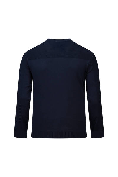 Lacivert Regular Fİt Bisiklet Yaka Rayon Kazak - 3