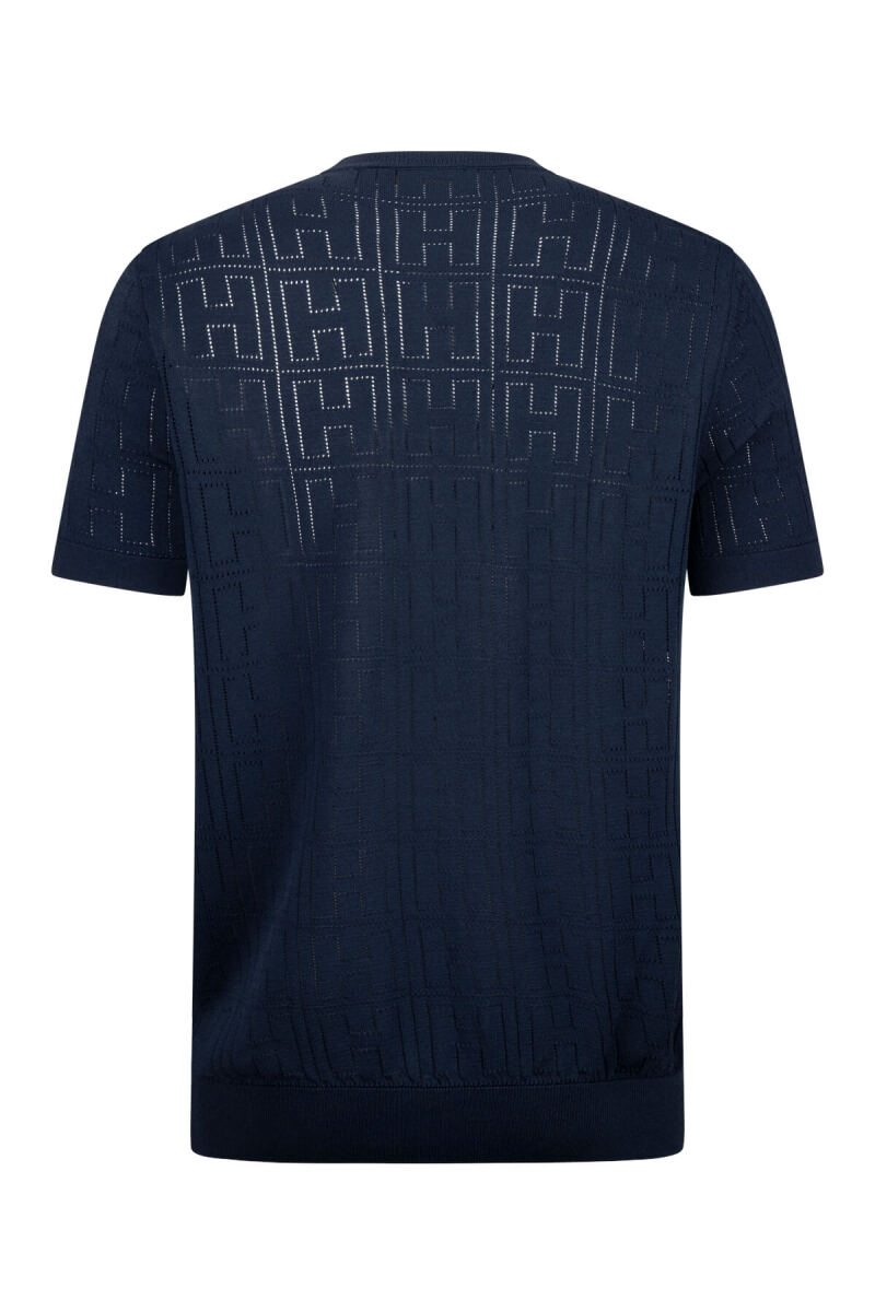 Lacivert Regular Fit Bisiklet Yaka Rayon Tişört - Saykı (1)