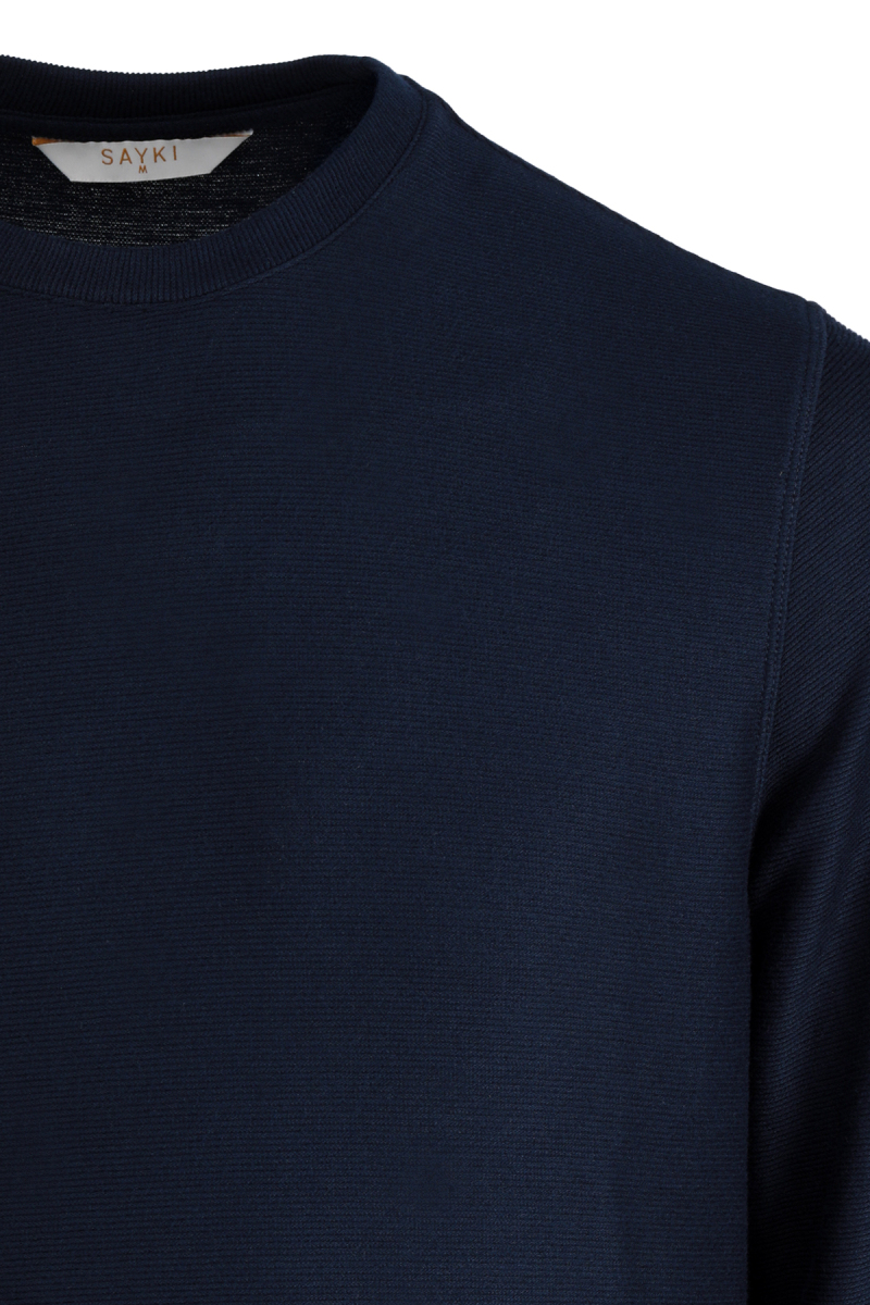 Lacivert Regular Fit Bisiklet Yaka Sweatshirt - Saykı (1)