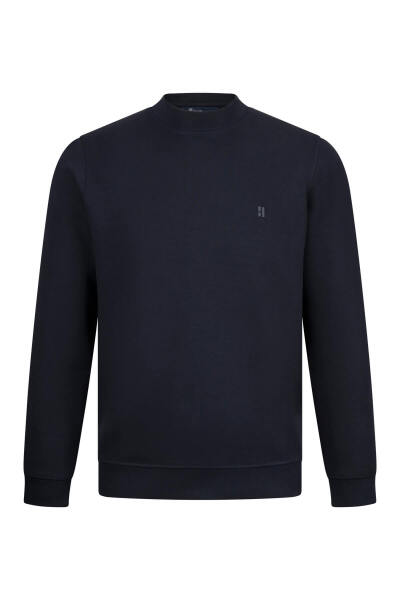 Lacivert Regular Fit Bisiklet Yaka Sweatshirt 
