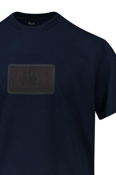 Lacivert Regular Fit Bisiklet Yaka Tişört - 2