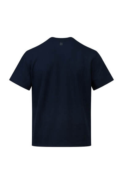 Lacivert Regular Fit Bisiklet Yaka Tişört - 3