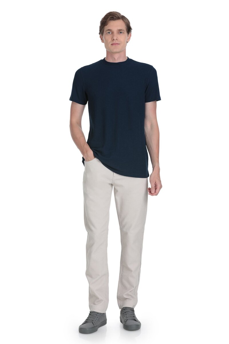 Lacivert Regular Fit Bisiklet Yaka Tişört - HTML (1)