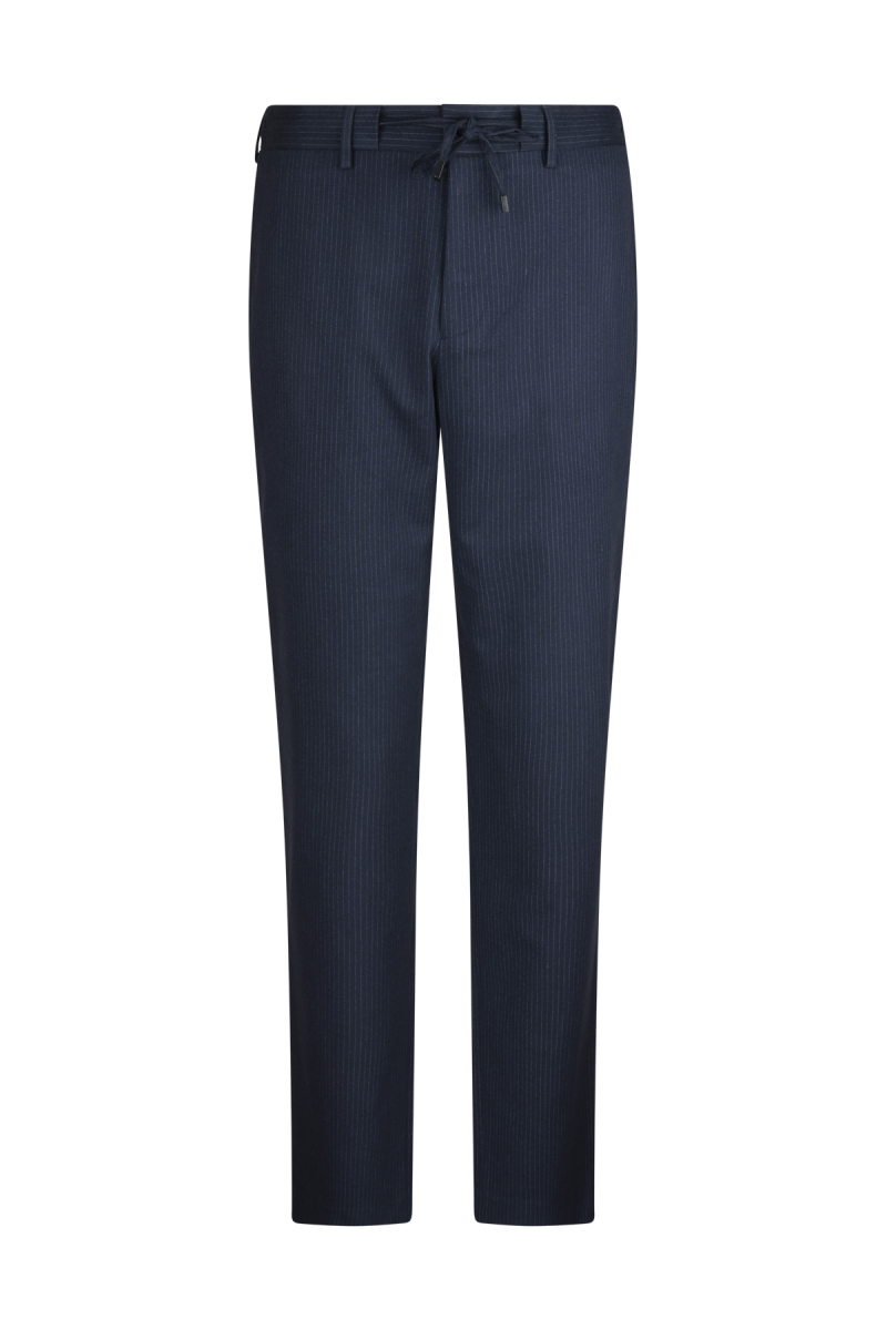 Lacivert Regular Fit Çizgili Kruvaze Klasik Takım Elbise - Hatemoğlu (1)