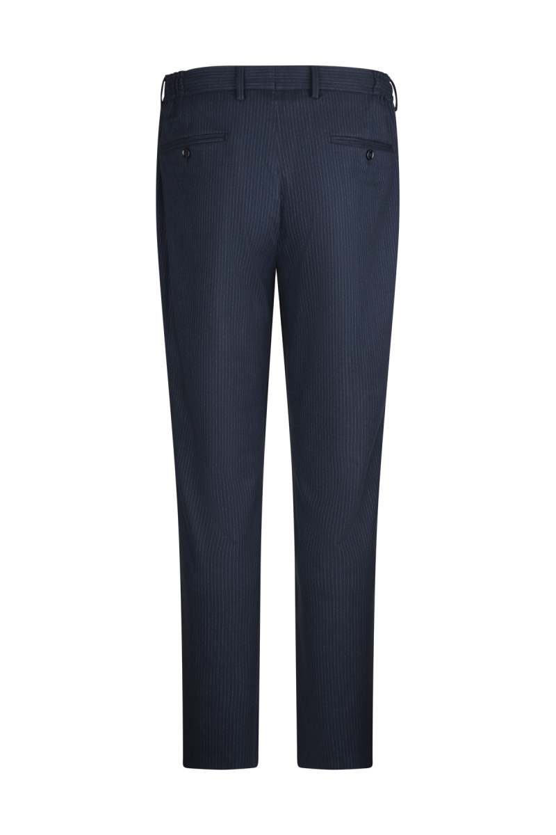 Lacivert Regular Fit Çizgili Kruvaze Klasik Takım Elbise - Hatemoğlu (1)