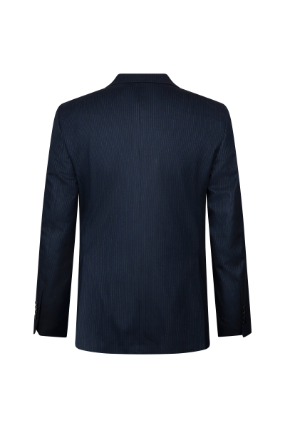 Lacivert Regular Fit Çizgili Kruvaze Klasik Takım Elbise - 5