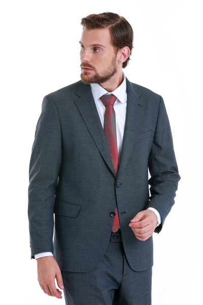 Lacivert Regular Fit Mono Yaka 4 Drop Klasik Takım Elbise - 4