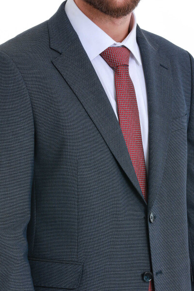 Lacivert Regular Fit Mono Yaka 4 Drop Klasik Takım Elbise - 6