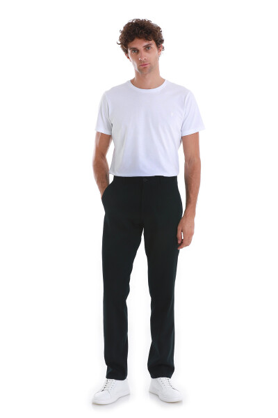 Lacivert Regular Fit Pamuklu Yandan Cepli Kanvas Pantolon - 2