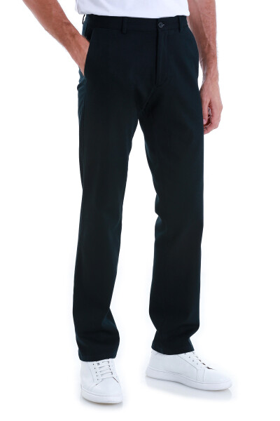 Lacivert Regular Fit Pamuklu Yandan Cepli Kanvas Pantolon - 3