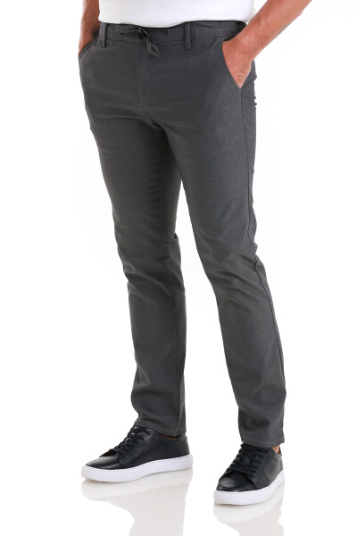 Lacivert Regular Fit Desenli Yandan Cep Pamuklu Jogger Pantolon - 4