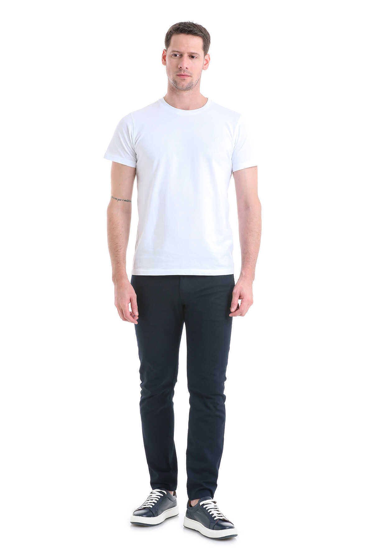 Lacivert Regular Fit 5 Cep Pamuklu Kanvas Pantolon - 2