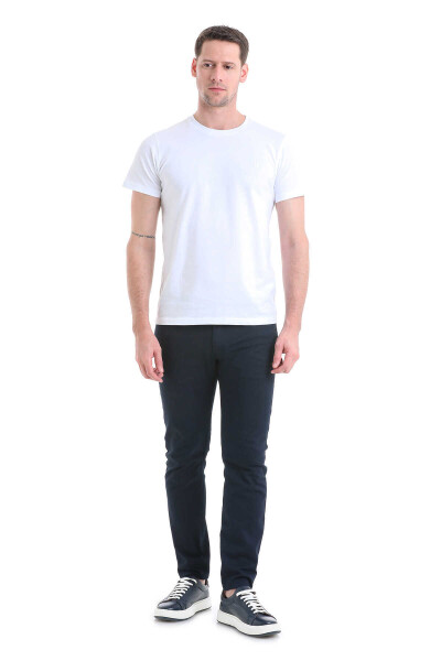 Lacivert Regular Fit 5 Cep Pamuklu Kanvas Pantolon - 2