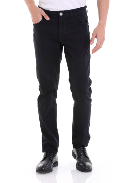 Lacivert Regular Fit 5 Cep Pamuklu Kot Pantolon 