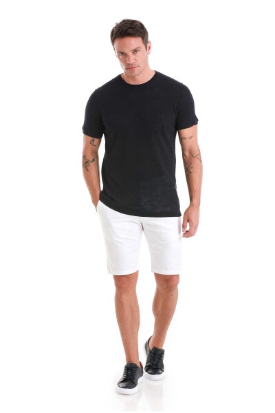 Lacivert Regular Fit Bisiklet Yaka Pamuklu Tişört - 2