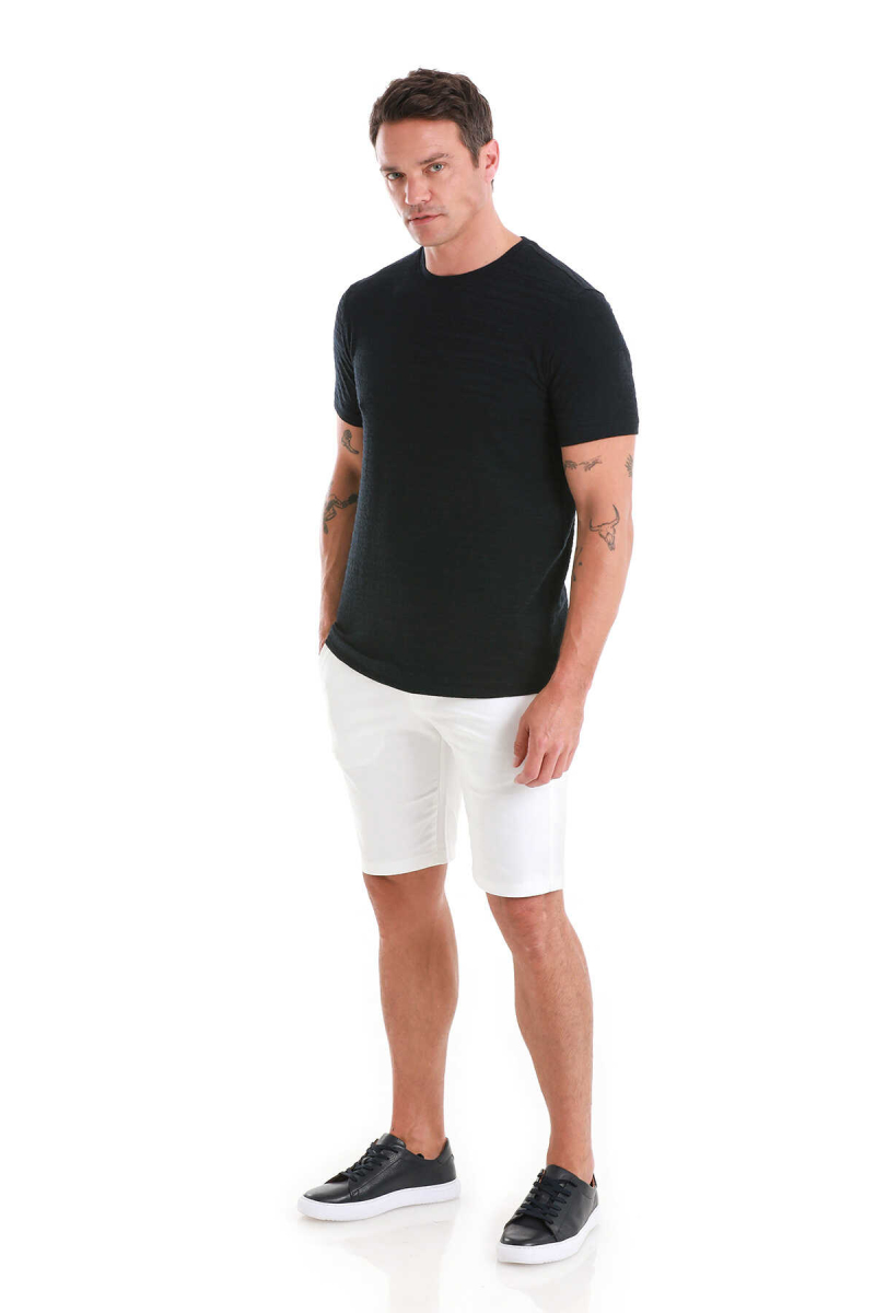 Lacivert Regular Fit Bisiklet Yaka Tişört - HTML (1)