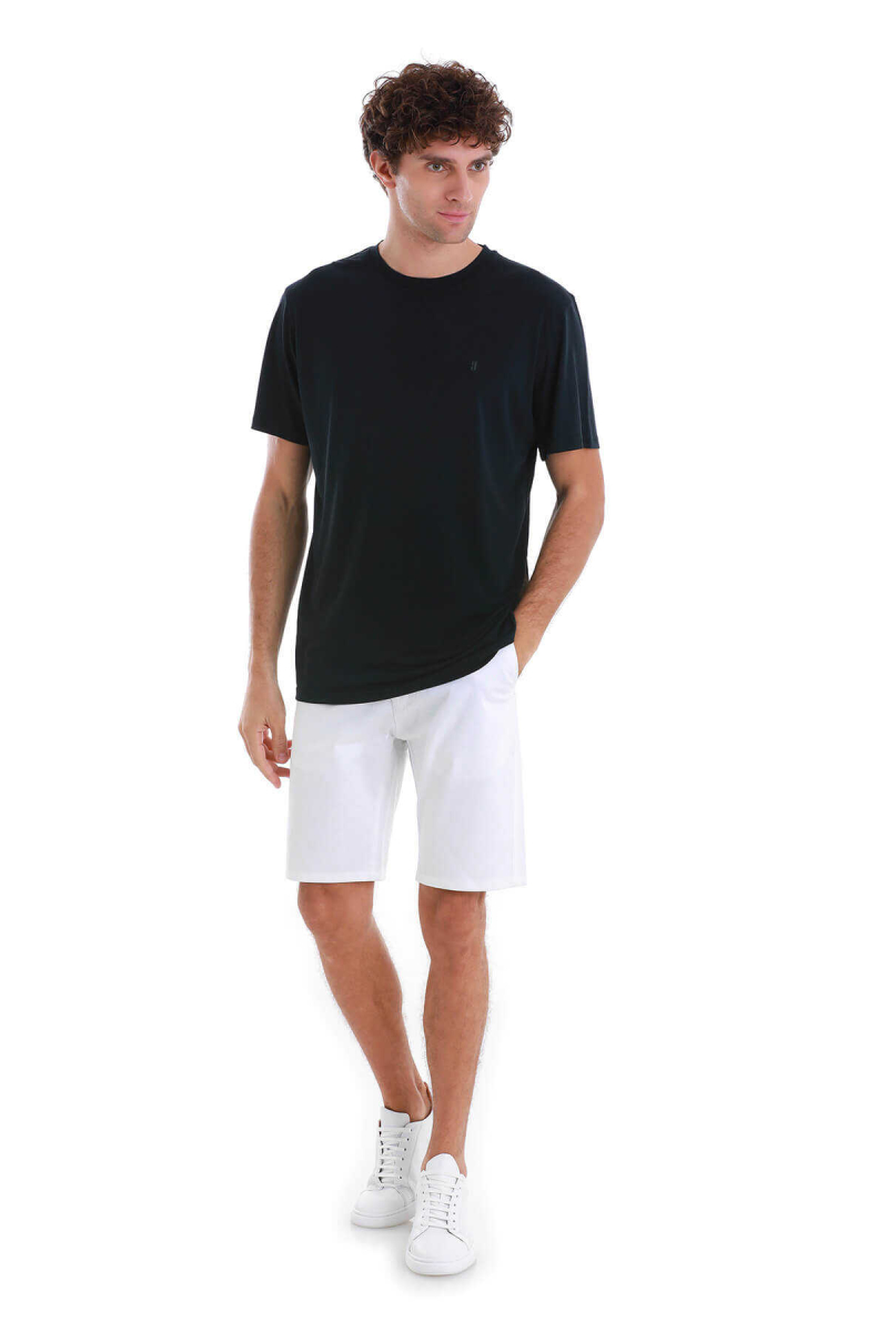 Lacivert Regular Fit Bisiklet Yaka Tişört - Hatem Saykı (1)