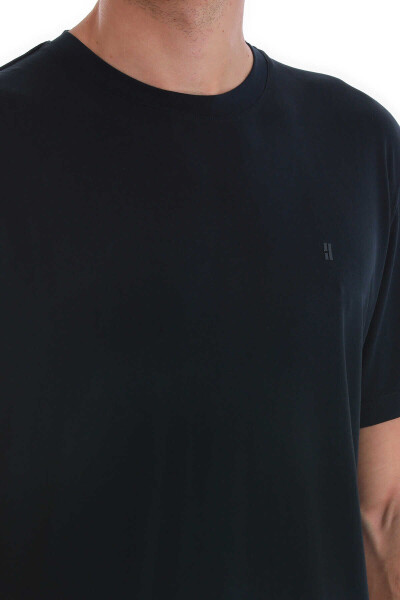 Lacivert Regular Fit Bisiklet Yaka Tişört - 5