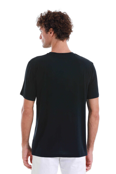 Lacivert Regular Fit Bisiklet Yaka Tişört - 6