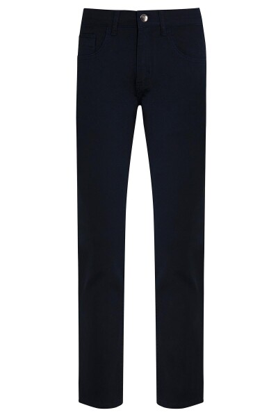 Lacivert Regular Fit Pamuklu 5 Cep Kot Pantolon - 1