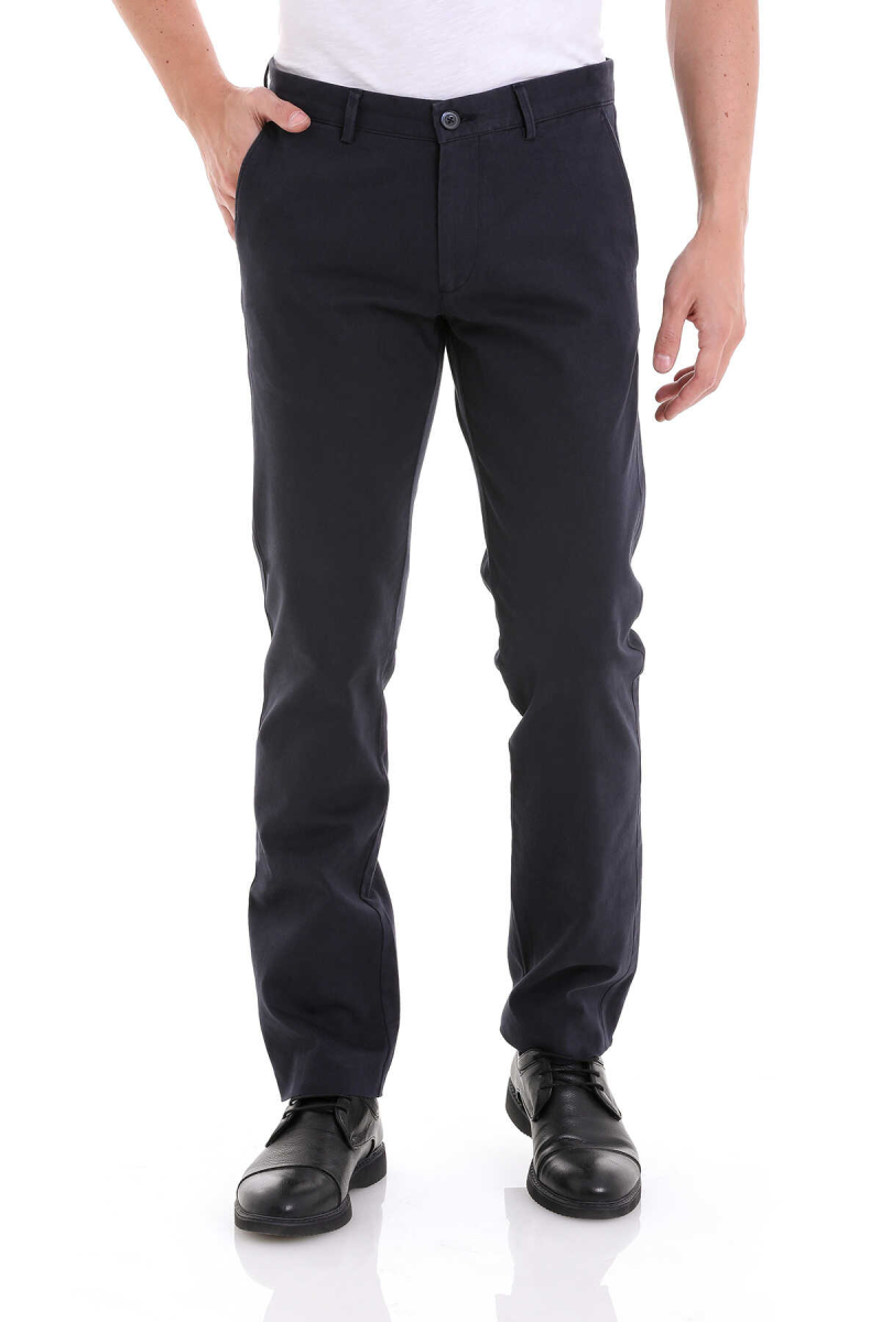 Lacivert Regular Fit Yandan Cepli Basic Kanvas Pantolon - Hatemoğlu