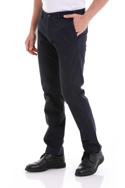 Lacivert Regular Fit Yandan Cepli Basic Kanvas Pantolon - 3