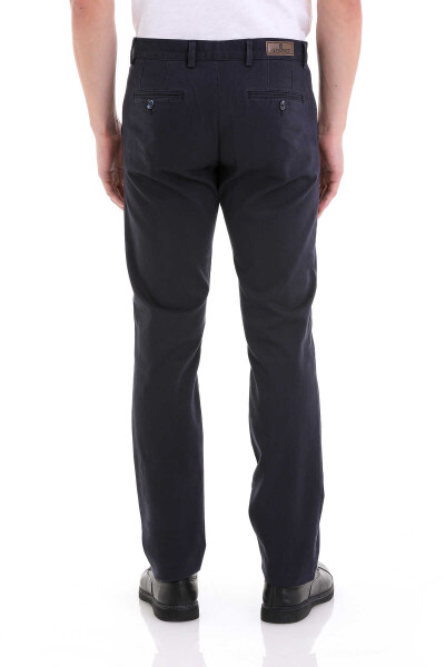 Lacivert Regular Fit Yandan Cepli Basic Kanvas Pantolon - 5