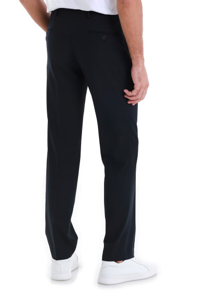 Lacivert Regular Fit Yandan Cepli Kumaş Pantolon - 5