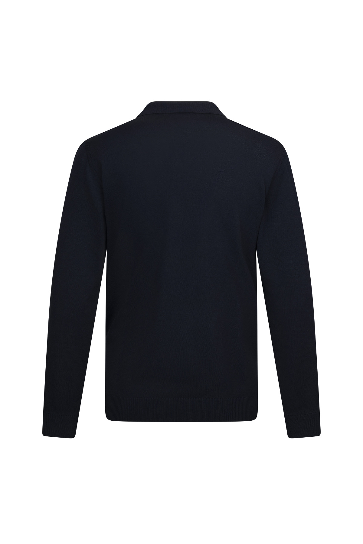 Lacivert Regular Fit Fermuarlı Polo Yaka Rayon Triko Kazak - 2