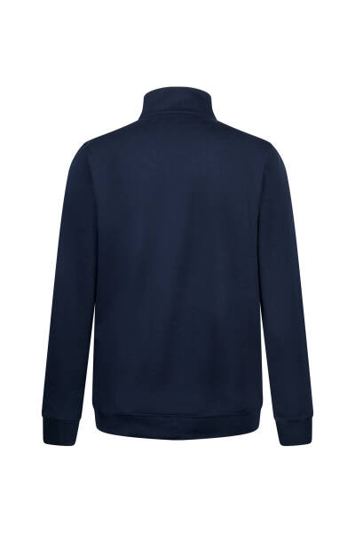 Lacivert Regular Fit Fermuarlı Yarım Balıkçı Yaka Pamuklu Sweatshirt - 2