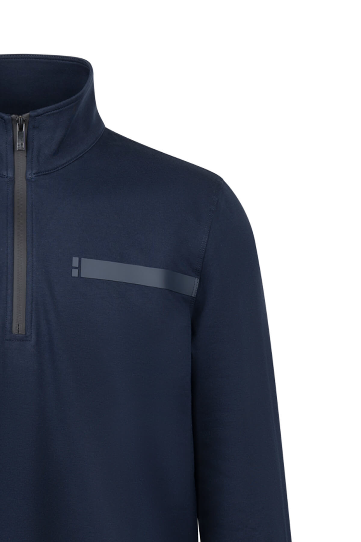 Lacivert Regular Fit Fermuarlı Yarım Balıkçı Yaka Pamuklu Sweatshirt - 3