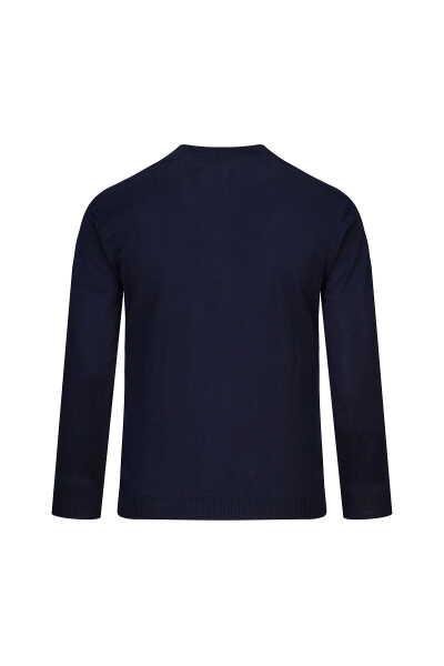 Lacivert Regular Fit Fermuarlı Yarım Balıkçı Yaka Yünlü Kazak - 3