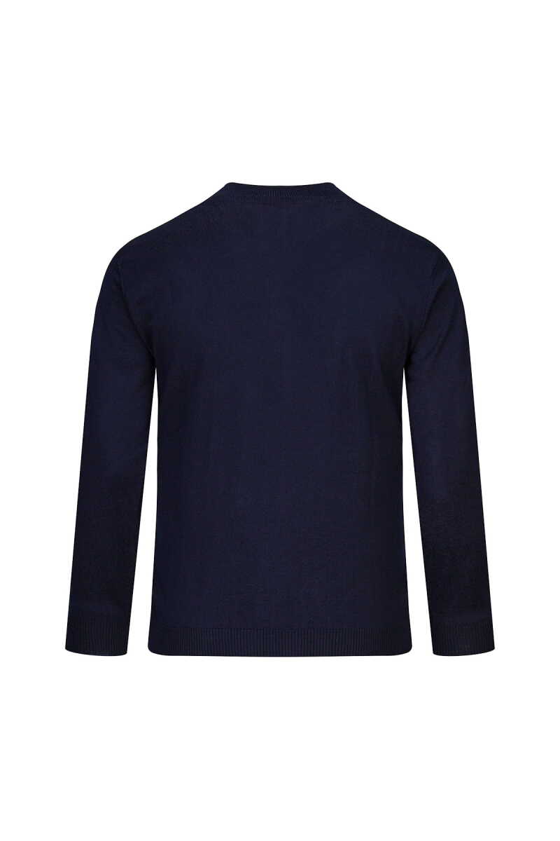 Lacivert Regular Fit Fermuarlı Yarım Balıkçı Yaka Yünlü Kazak - Hatemoğlu (1)