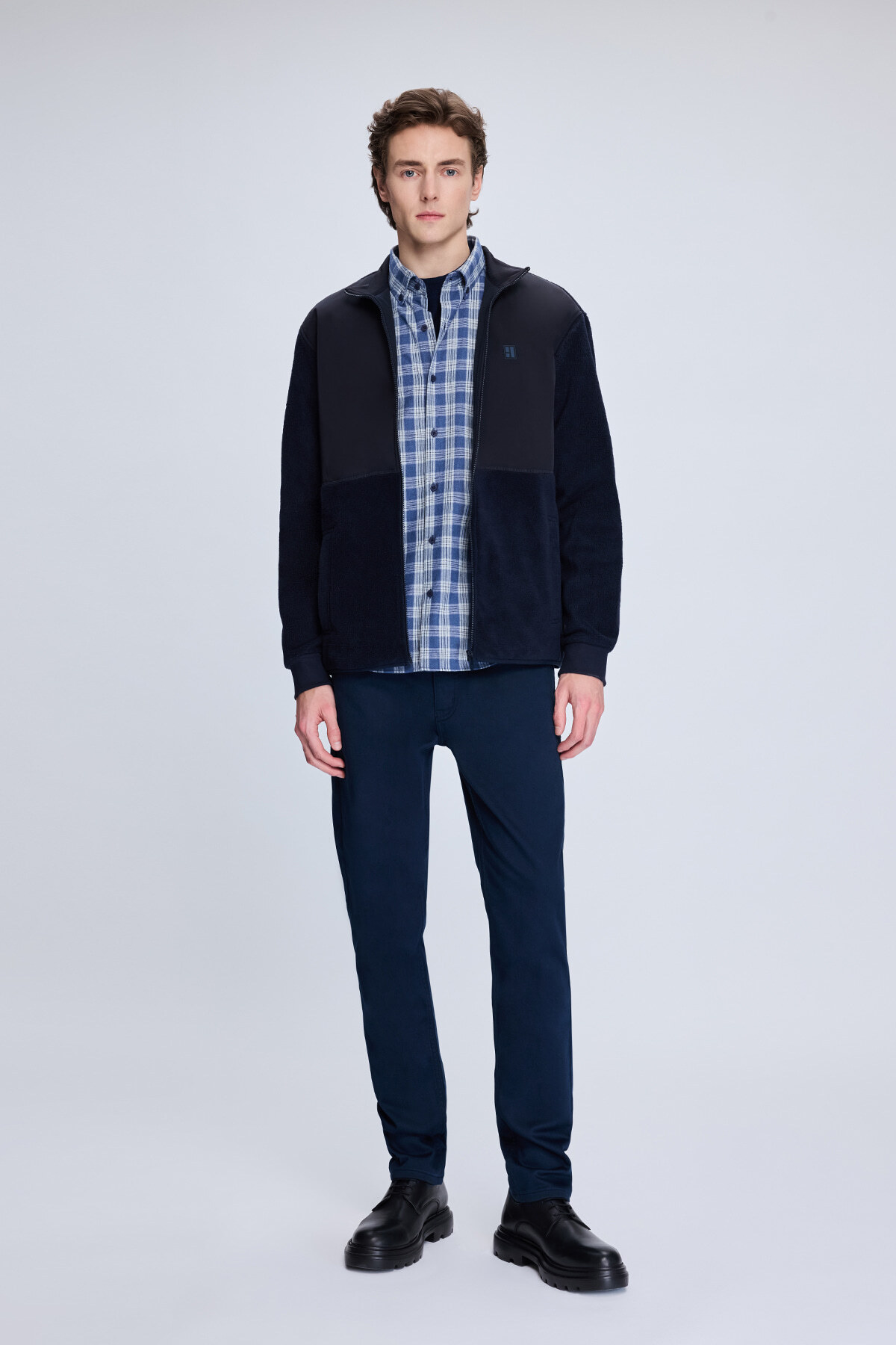 Lacivert Regular Fit Hakim Yaka Baharlık Mont - 2