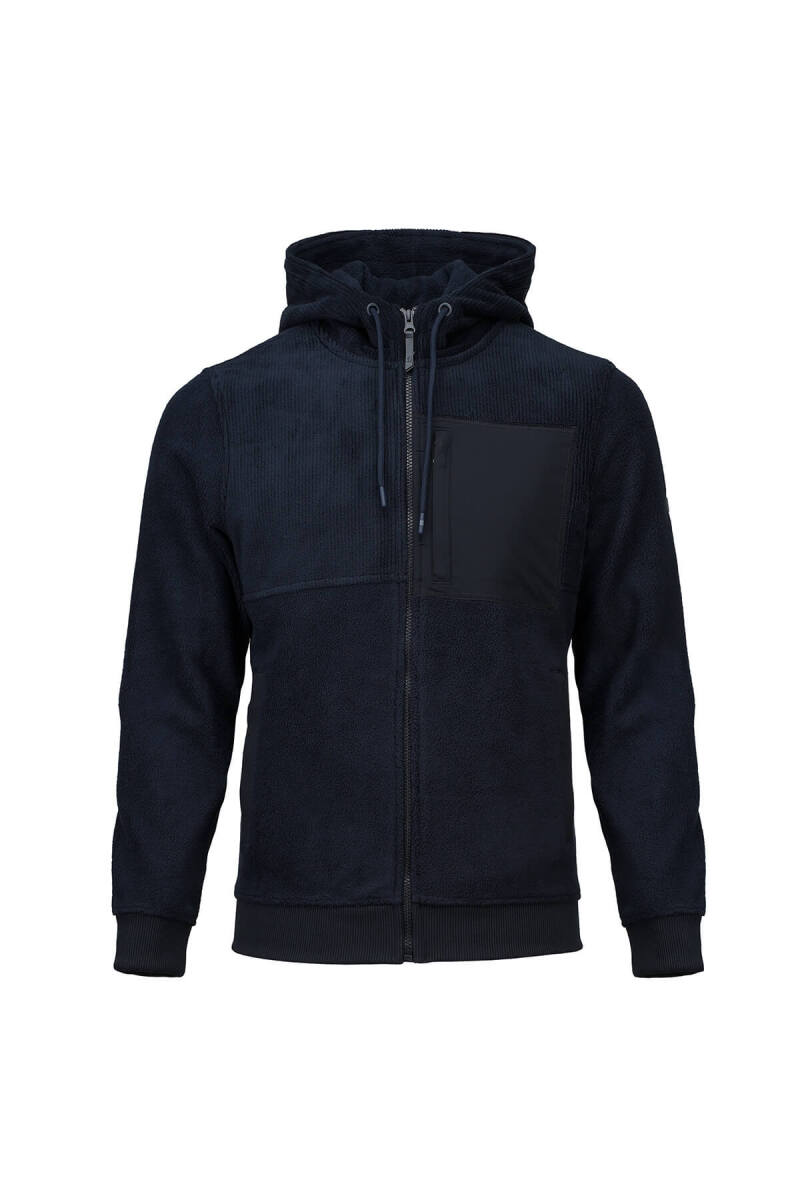 Lacivert Regular Fit Hakim Yaka Kapüşonlu Şişme Mont - HTML