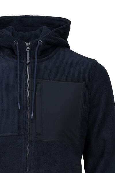 Lacivert Regular Fit Hakim Yaka Kapüşonlu Şişme Mont - 2