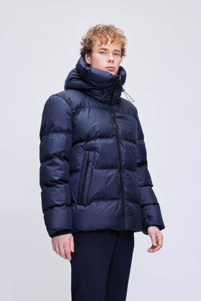 Lacivert Regular Fit Hakim Yaka Kapüşonlu Şişme Mont - 3