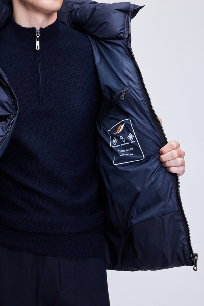 Lacivert Regular Fit Hakim Yaka Kapüşonlu Şişme Mont - 8