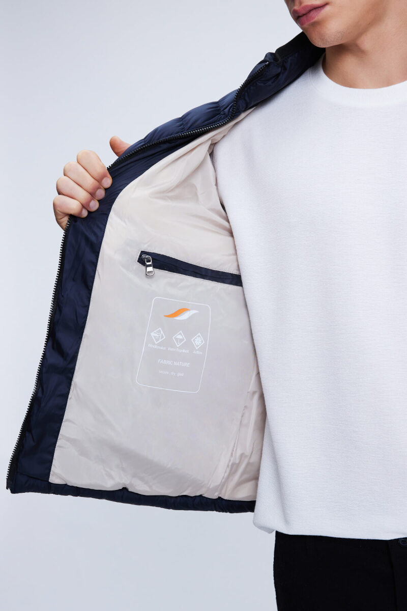 Lacivert Regular Fit Hakim Yaka Şişme Mont - Hatemoğlu (1)