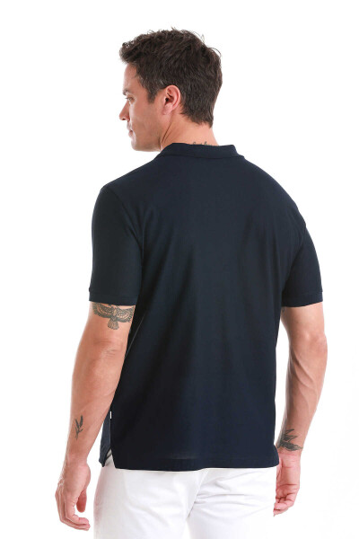 Lacivert Regular Fit Merserize Polo Yaka Pamuklu Tişört - 6