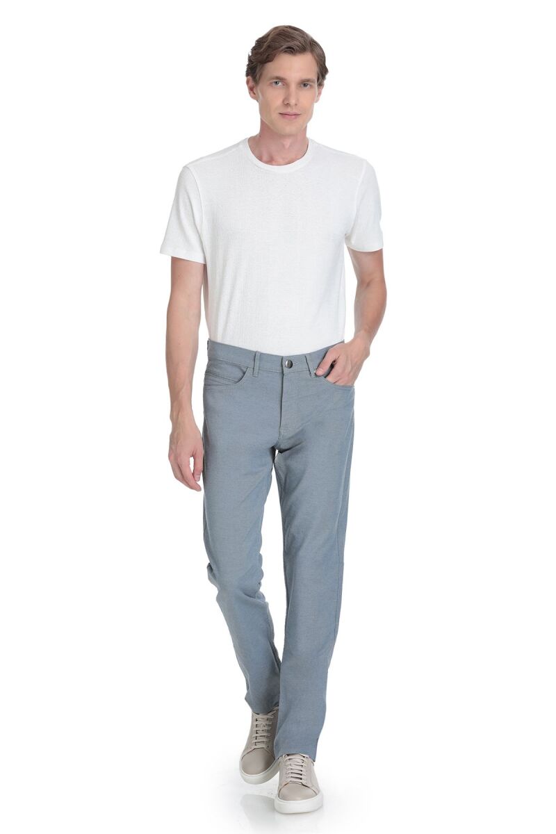 Lacivert Regular Fit Pamuklu 5 Cep Kanvas Pantolon - Hatemoğlu (1)
