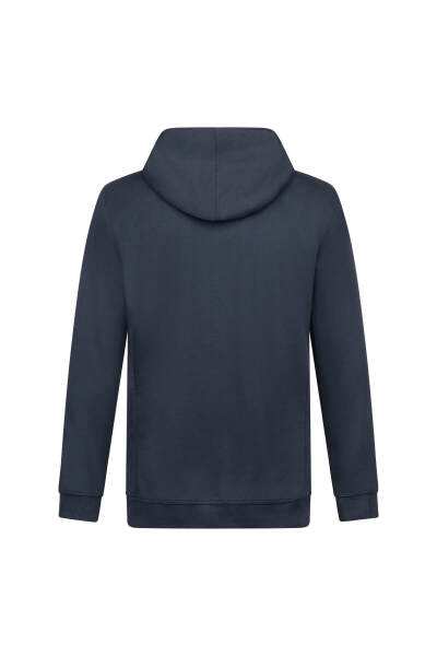 Lacivert Regular Fit Pamuklu Tam Fermuarlı Kapüşonlu Sweatshirt - 2