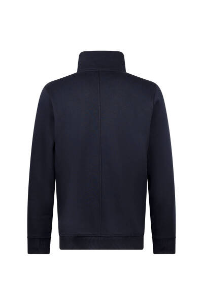Lacivert Regular Fit Pamuklu Tam Fermuarlı Sweatshirt - 2