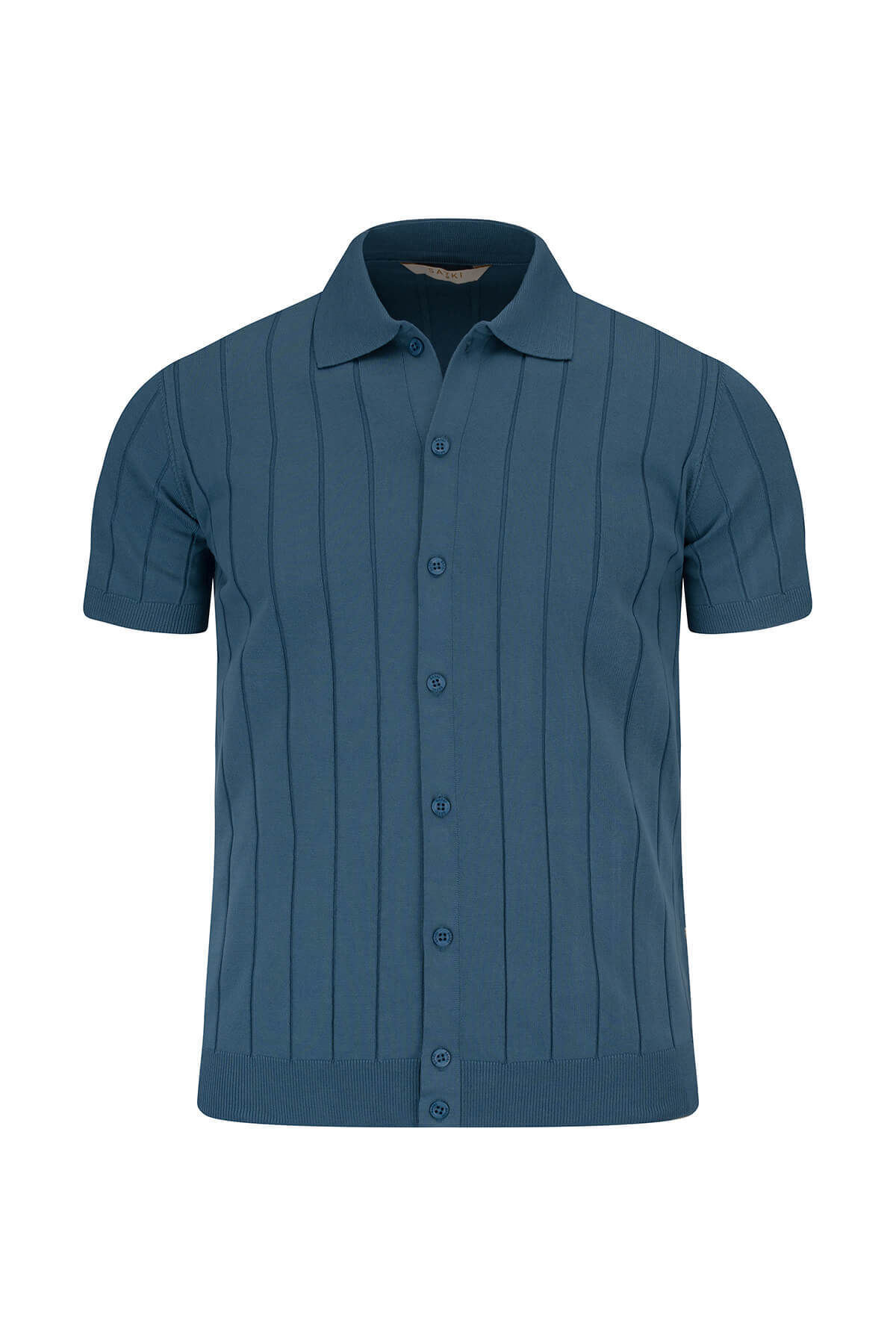 Lacivert Regular Fit Polo Yaka Düğmeli Tişört - 2