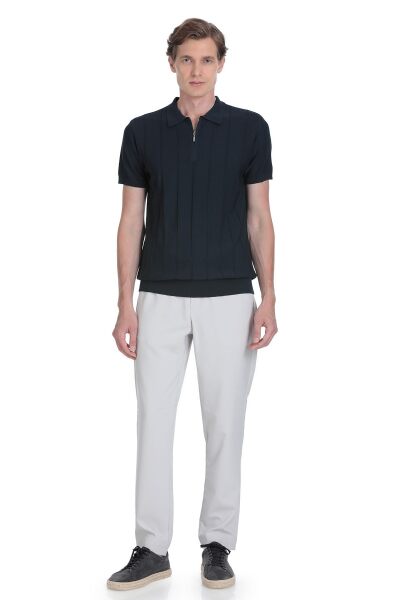 Lacivert Regular Fit Polo Yaka Rayon Tişört - 2